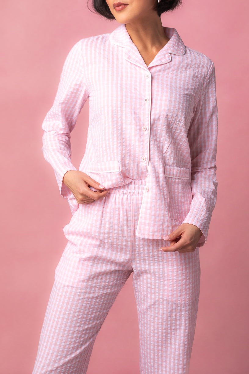 Gingham pajama shirt - Women