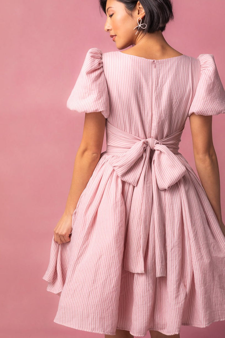 Cupcake Dress in Pink Stripe-Adult