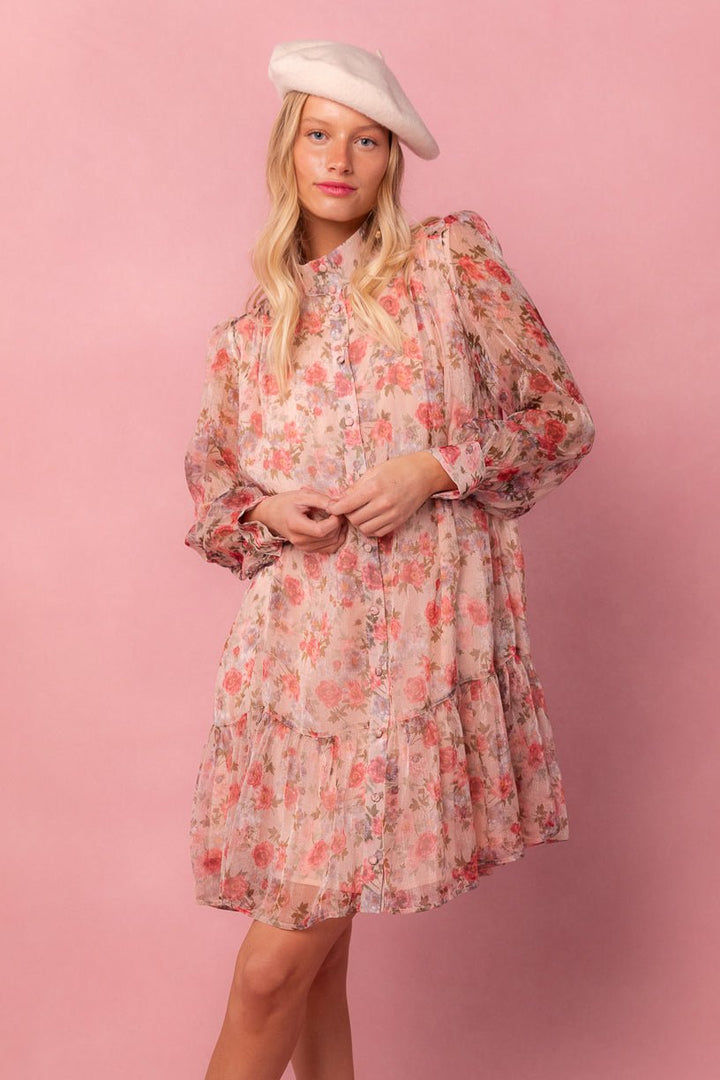 Eleanor Dress in Pink Floral-Adult