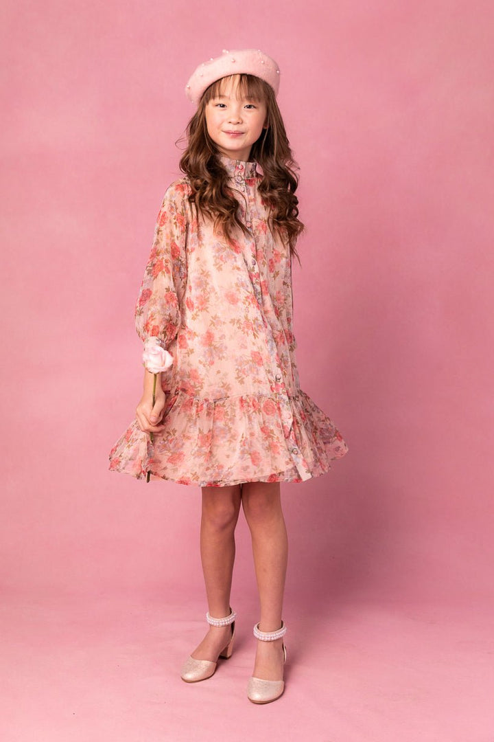 Mini Eleanor Dress in Pink Floral-Mini