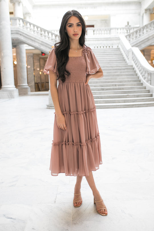 Ellie Dress in Dusty Rose