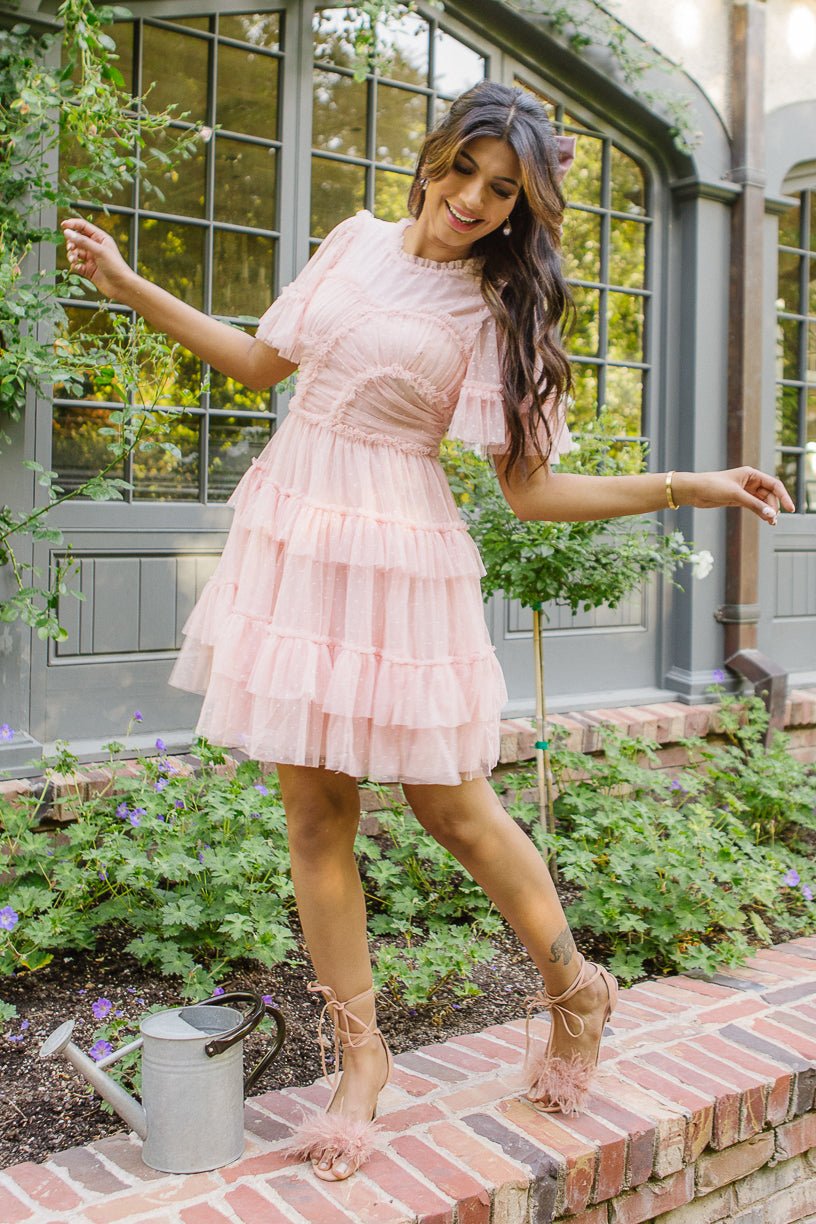 Short Whimsical Dress in Blush - FINAL SALE-Adult
