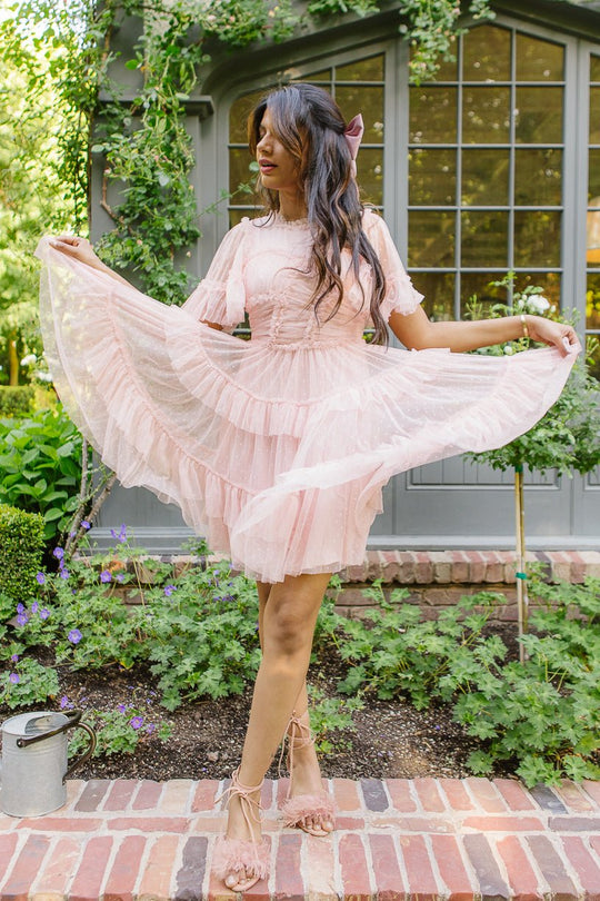Short Whimsical Dress in Blush - FINAL SALE-Adult