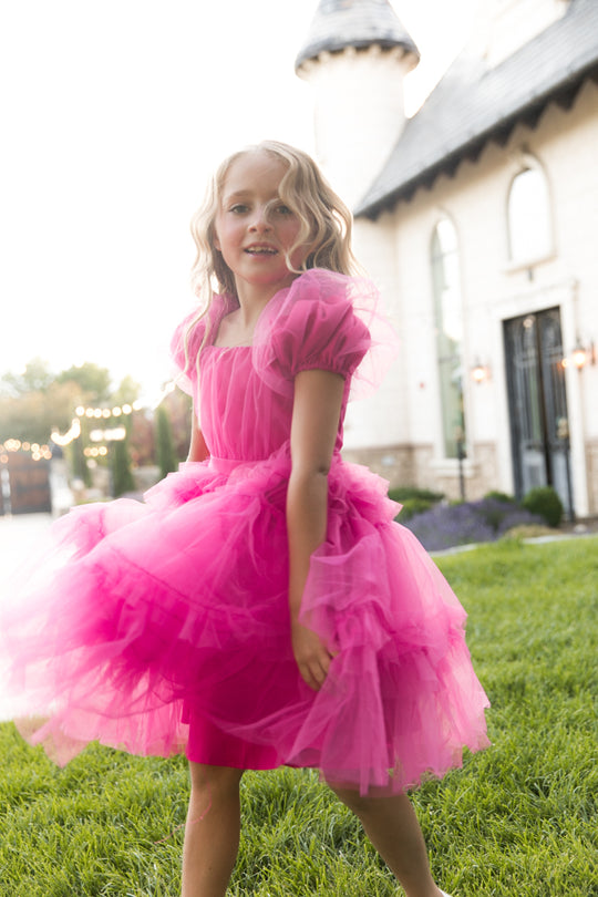 Mini Pixie Dress in Hot Pink