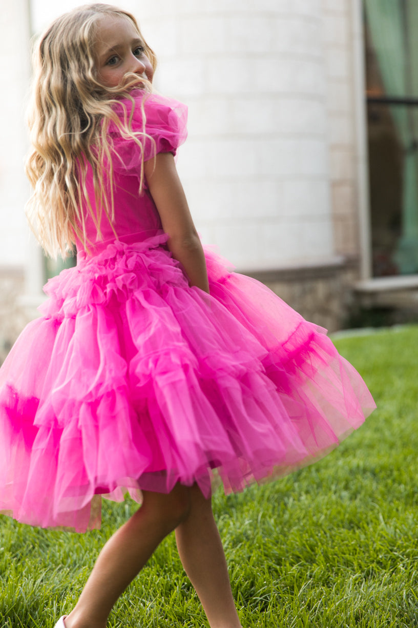 Mini Pixie Dress in Hot Pink