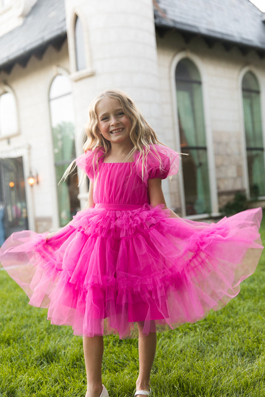 Mini Pixie Dress in Hot Pink
