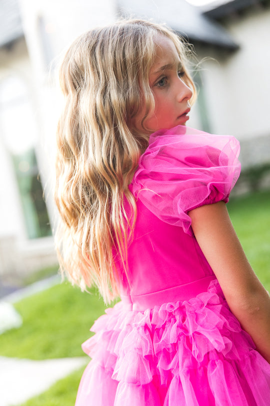 Mini Pixie Dress in Hot Pink