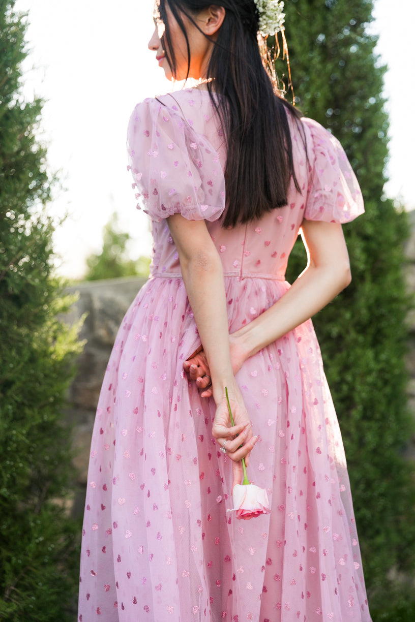Adore you Dress in Pink Hearts - FINAL SALE