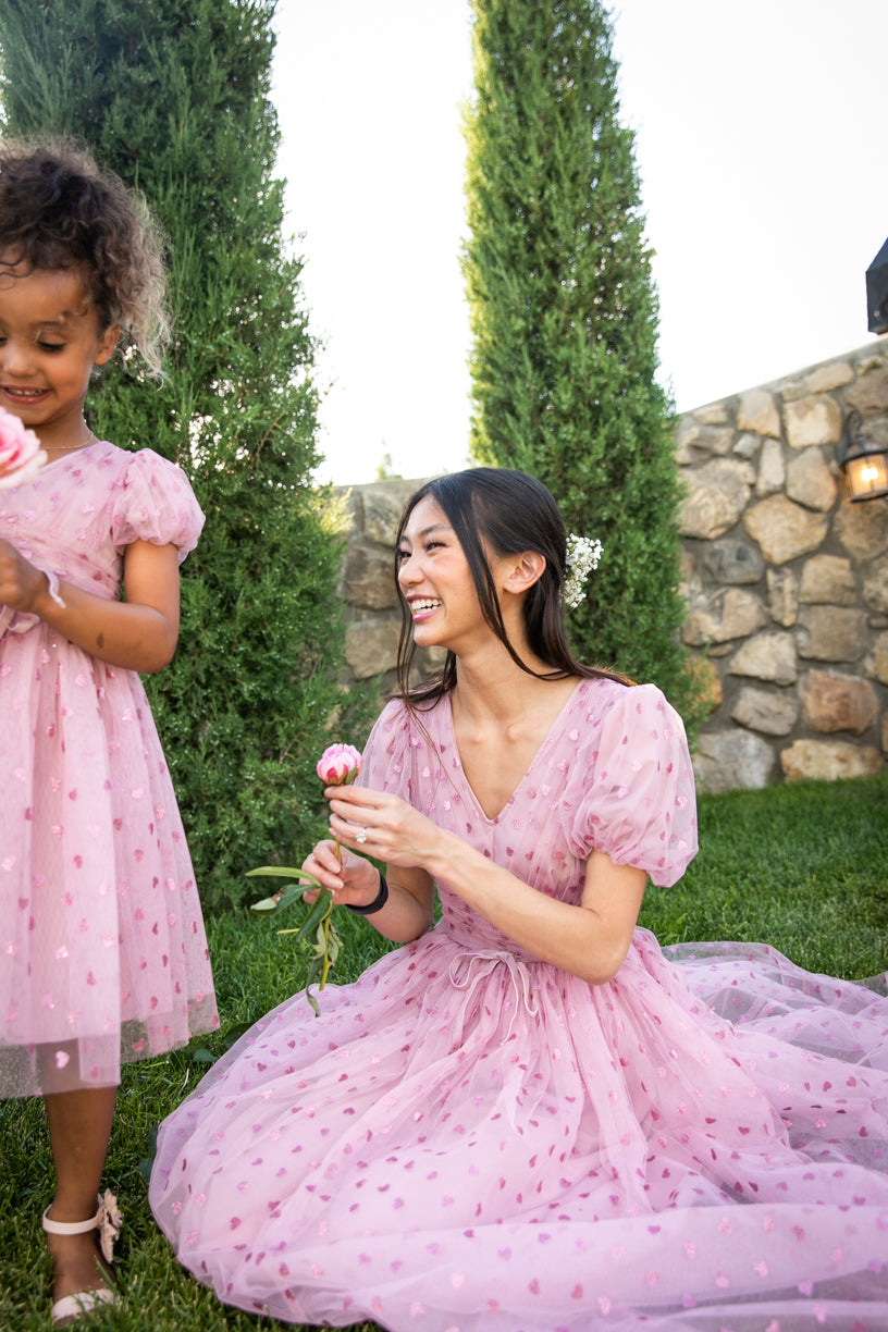 Adore you Dress in Pink Hearts - FINAL SALE