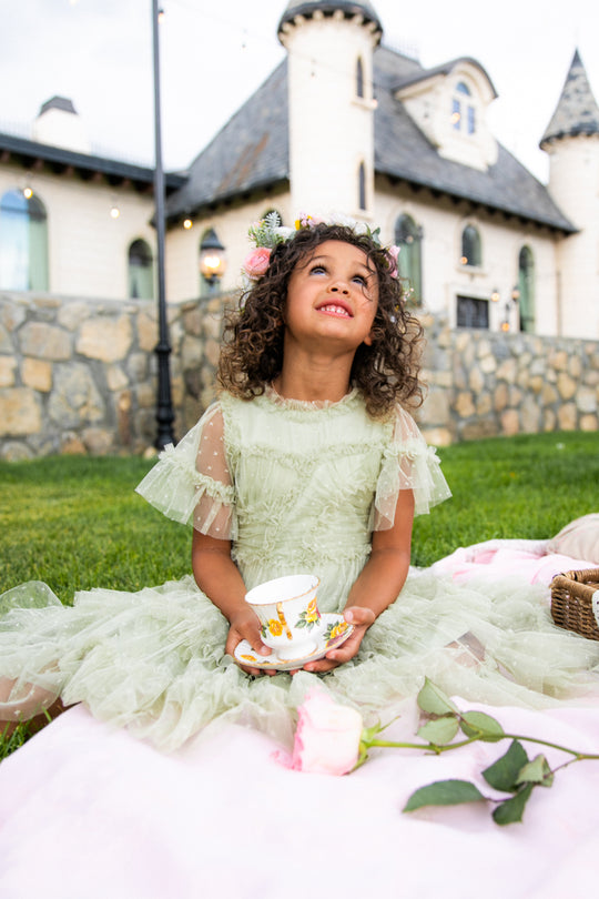 Mini Whimsical Dress in Sage