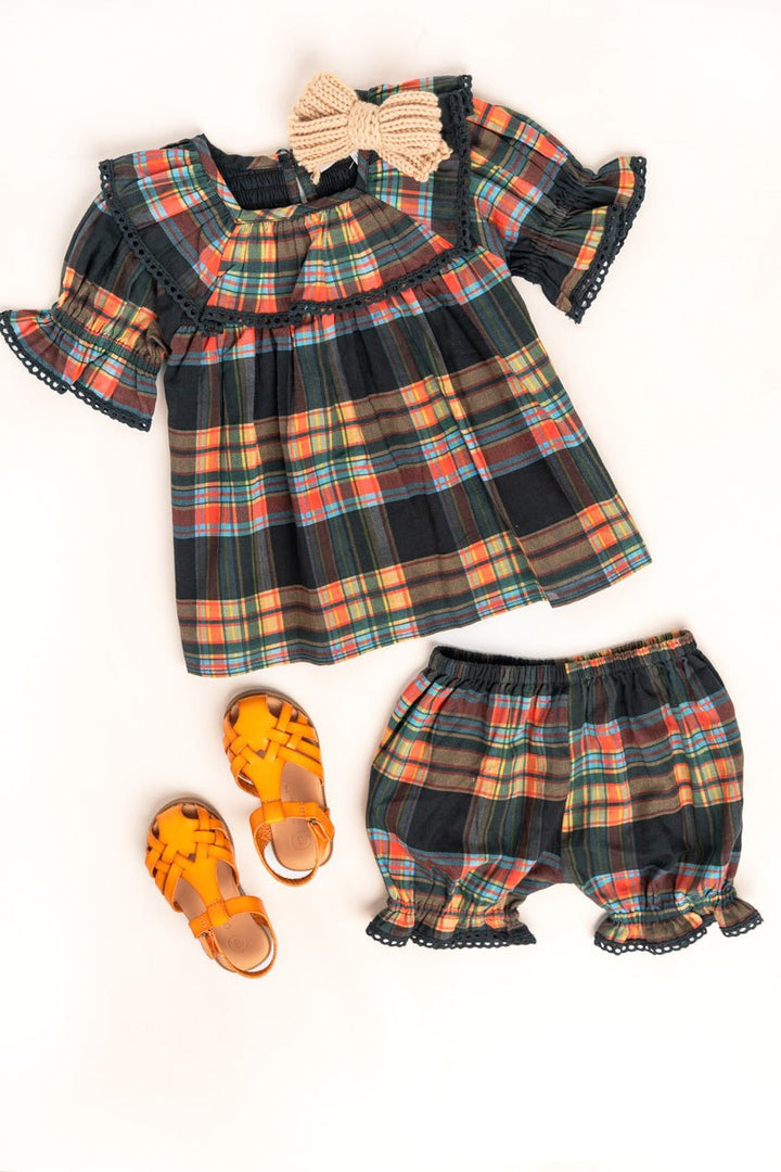 Baby Gracie Dress Set in Plaid - FINAL SALE-Baby
