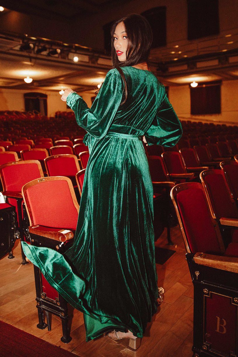 Andie Dress in Emerald Velvet - FINAL SALE-Adult