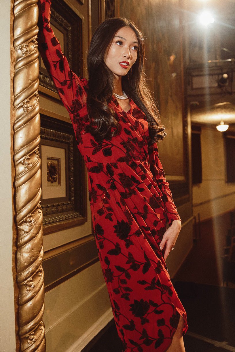 Amaya Burnout Dress in Red - FINAL SALE-Adult