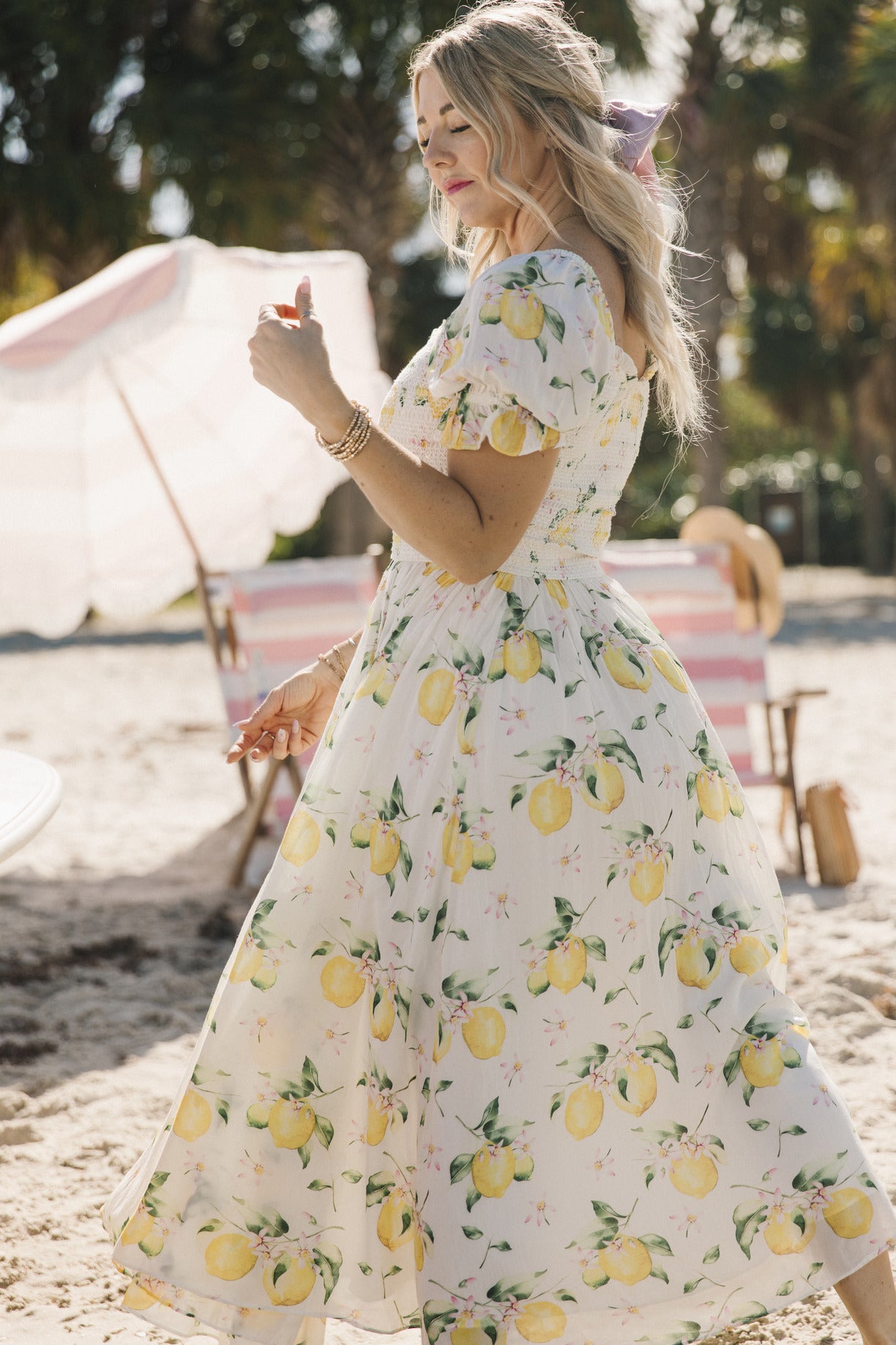 Leslee Lemon Print Mini Dress