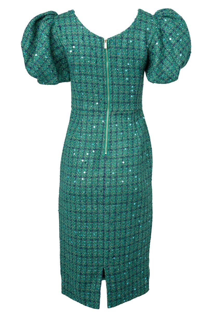 Holly Dress in Green Sparkle - FINAL SALE-Adult