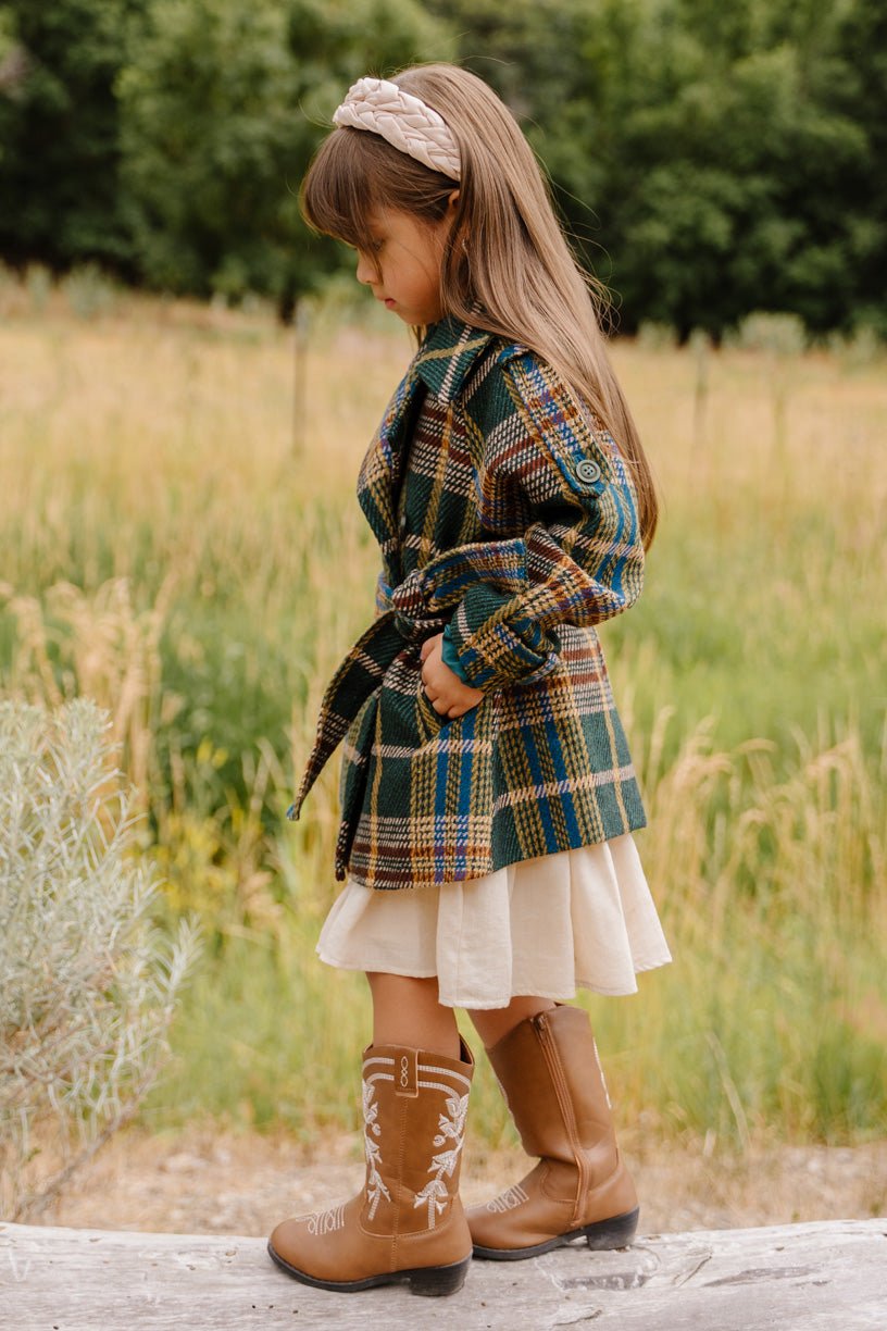 A Bright Plaid Car Coat for Early Spring with KC Homes & Style.