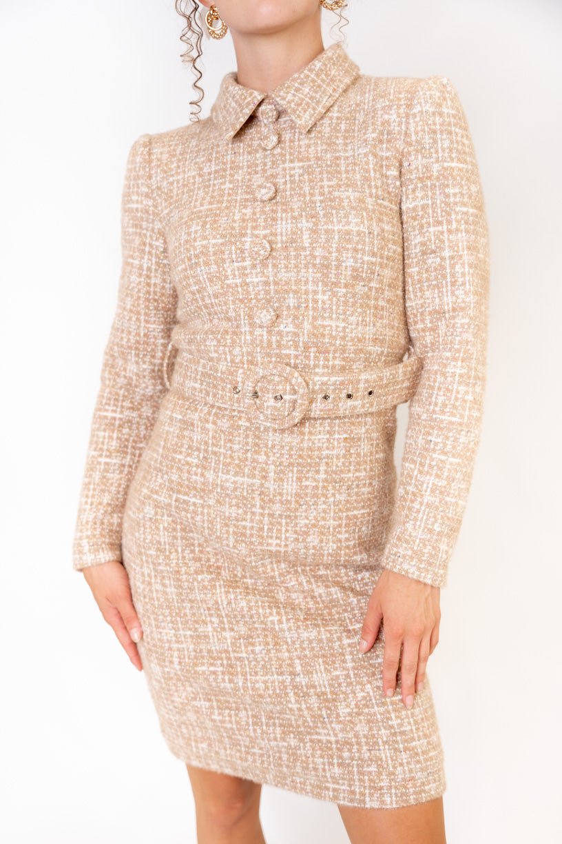 Jackie Dress in Taupe Boucle - FINAL SALE-Adult