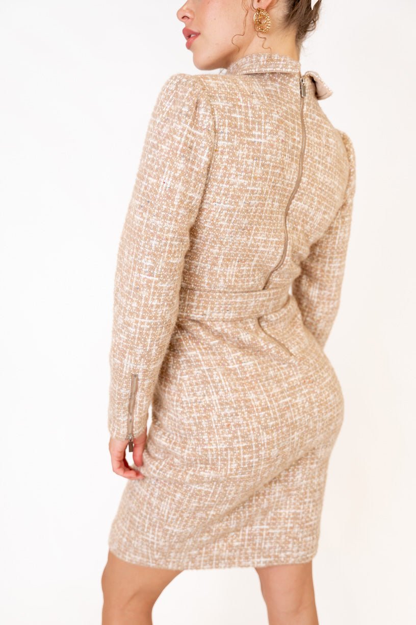 Jackie Dress in Taupe Boucle - FINAL SALE-Adult