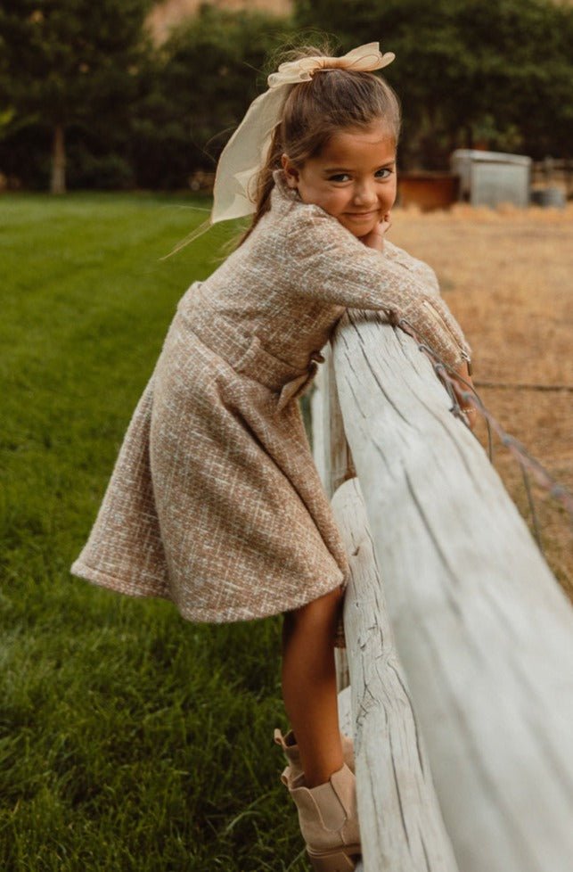 Mini Jackie Dress in Taupe Boucle - FINAL SALE-Mini