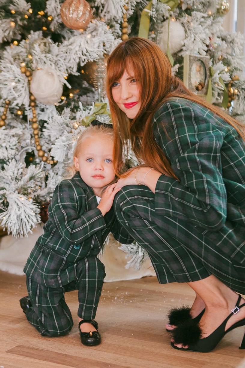 Mini Kennedy Power Suit in Green Plaid - FINAL SALE-Mini