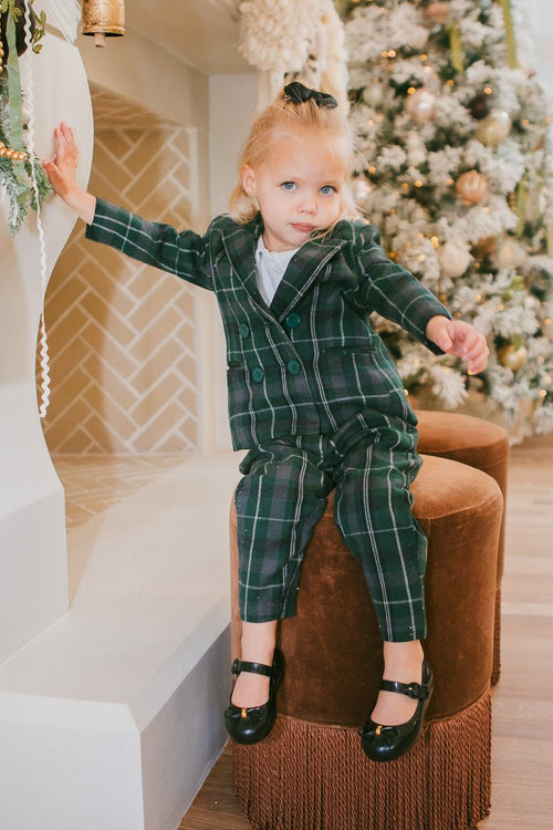 Mini Kennedy Power Suit in Green Plaid - FINAL SALE