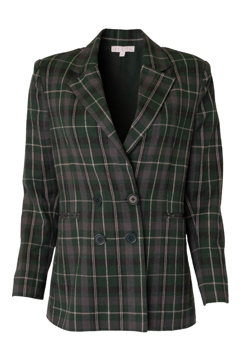 Kennedy Blazer in Green Plaid - FINAL SALE-Adult