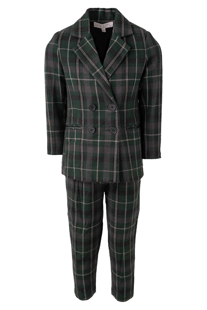 Mini Kennedy Power Suit in Green Plaid - FINAL SALE-Mini