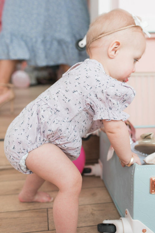 Baby Madeline Romper in Purple - FINAL SALE-Baby