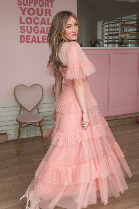 Whimsical Dress in Coral