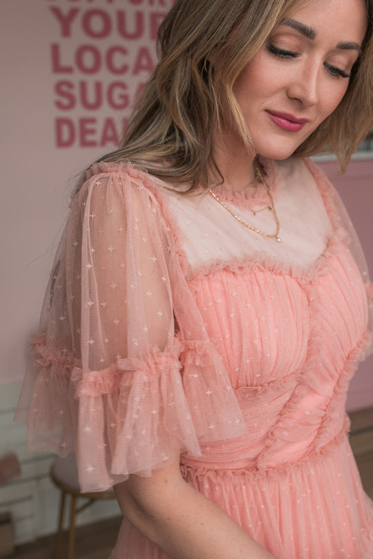 Whimsical Dress in Coral