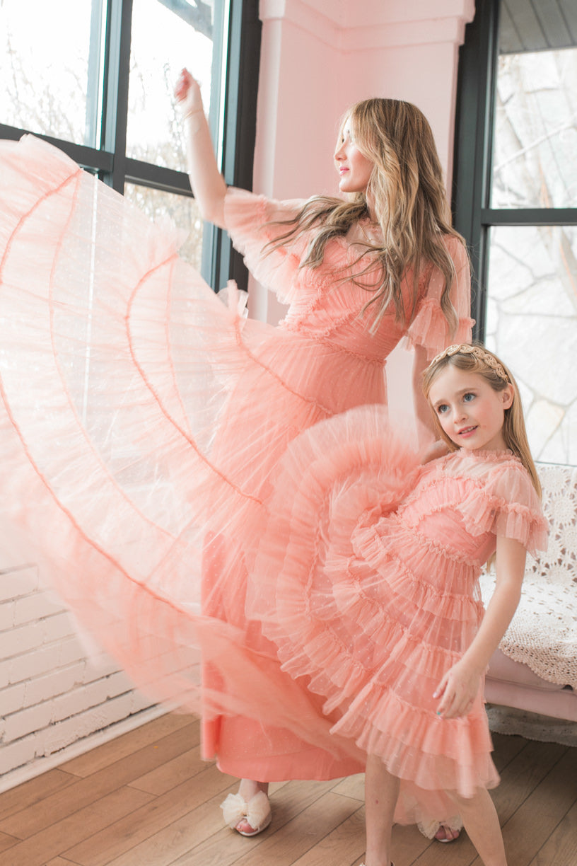 Whimsical Dress in Coral