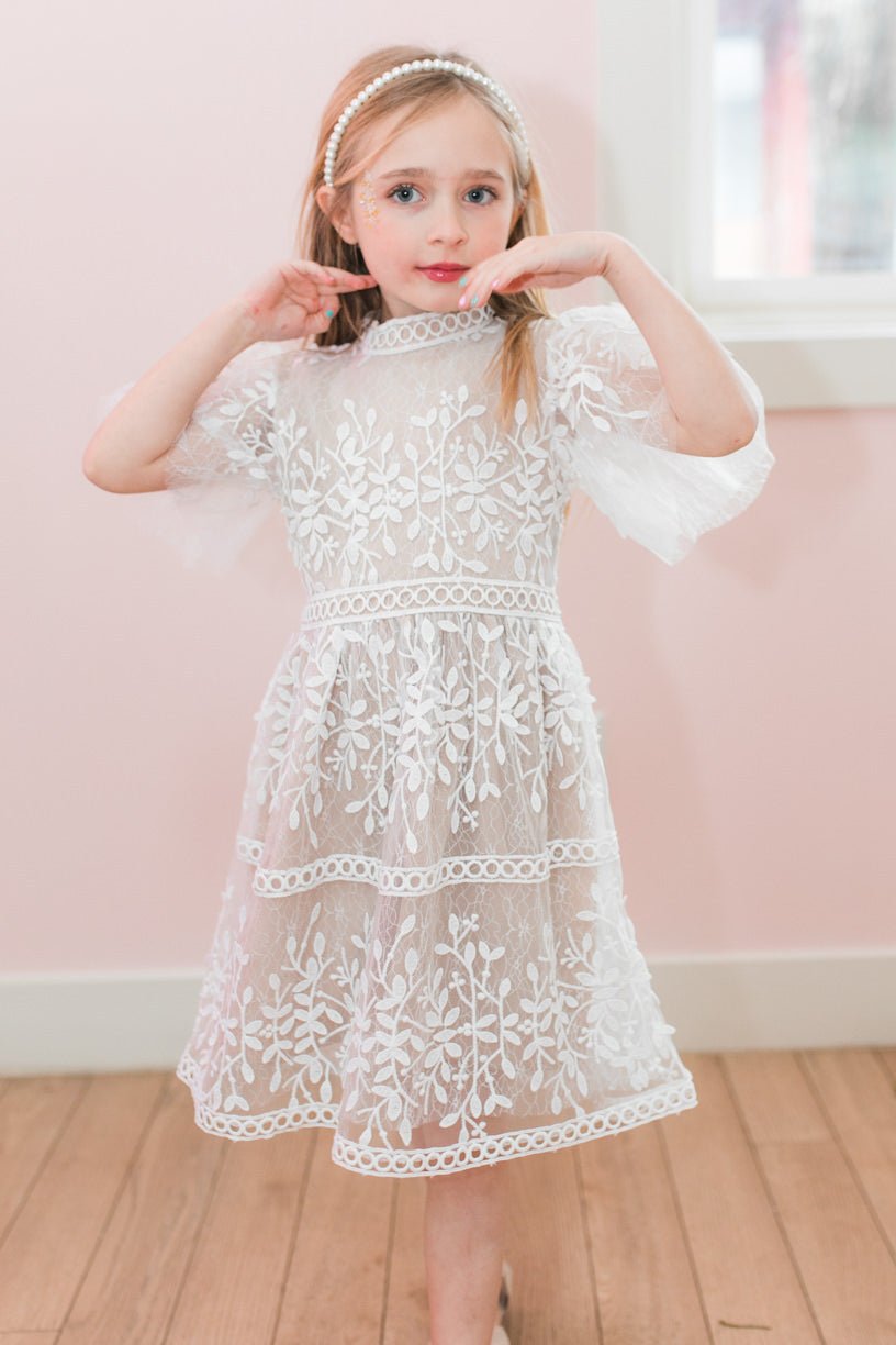 Mini Sicily Dress with Flutter Sleeves-Mini