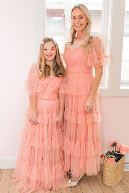 Whimsical Dress in Coral