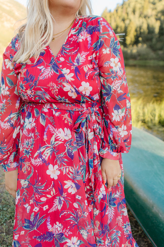 Laney Dress in Red Floral