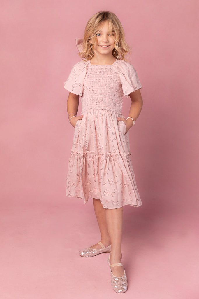 Mini Lennon Dress in Dusty Pink-Mini