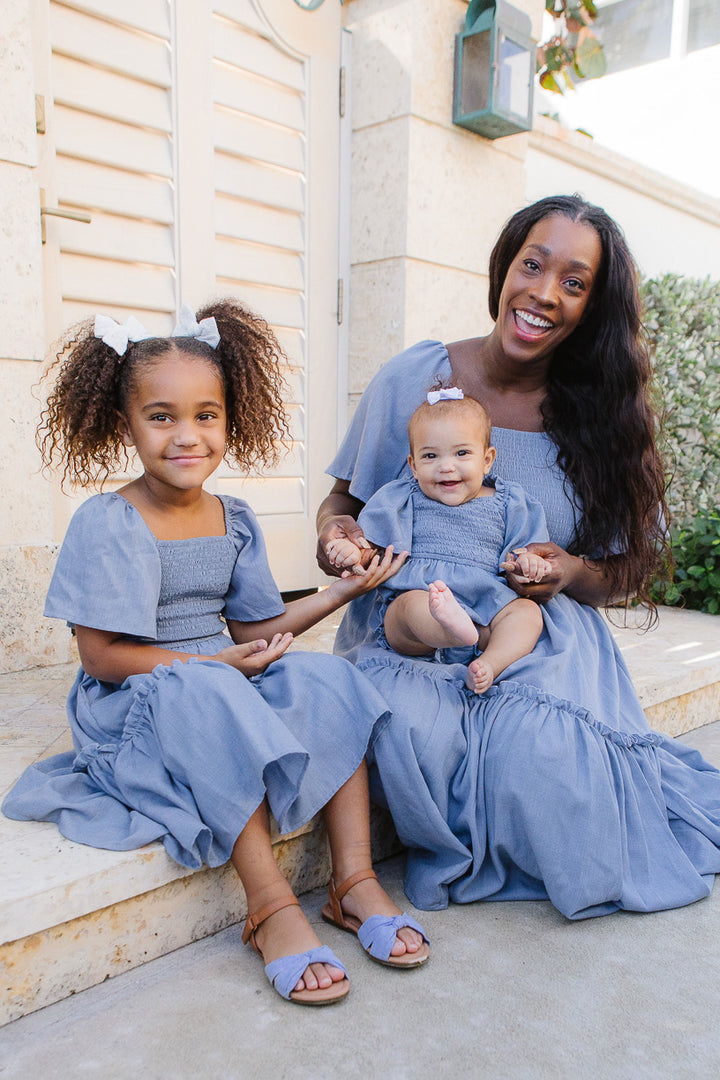 Mini Lennon Dress in Chambray - FINAL SALE