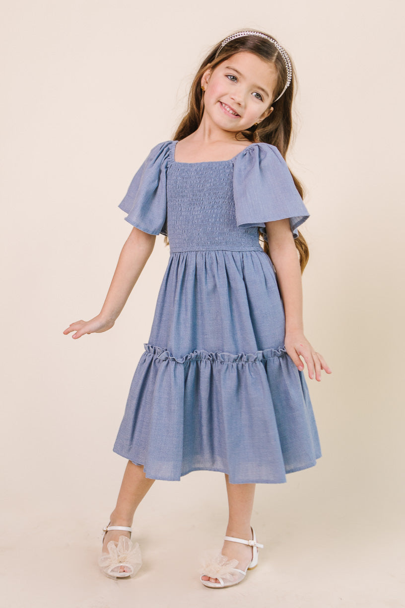 Mini Lennon Dress in Chambray - FINAL SALE