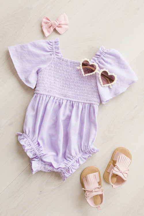 Baby Lennon Romper in Lavender