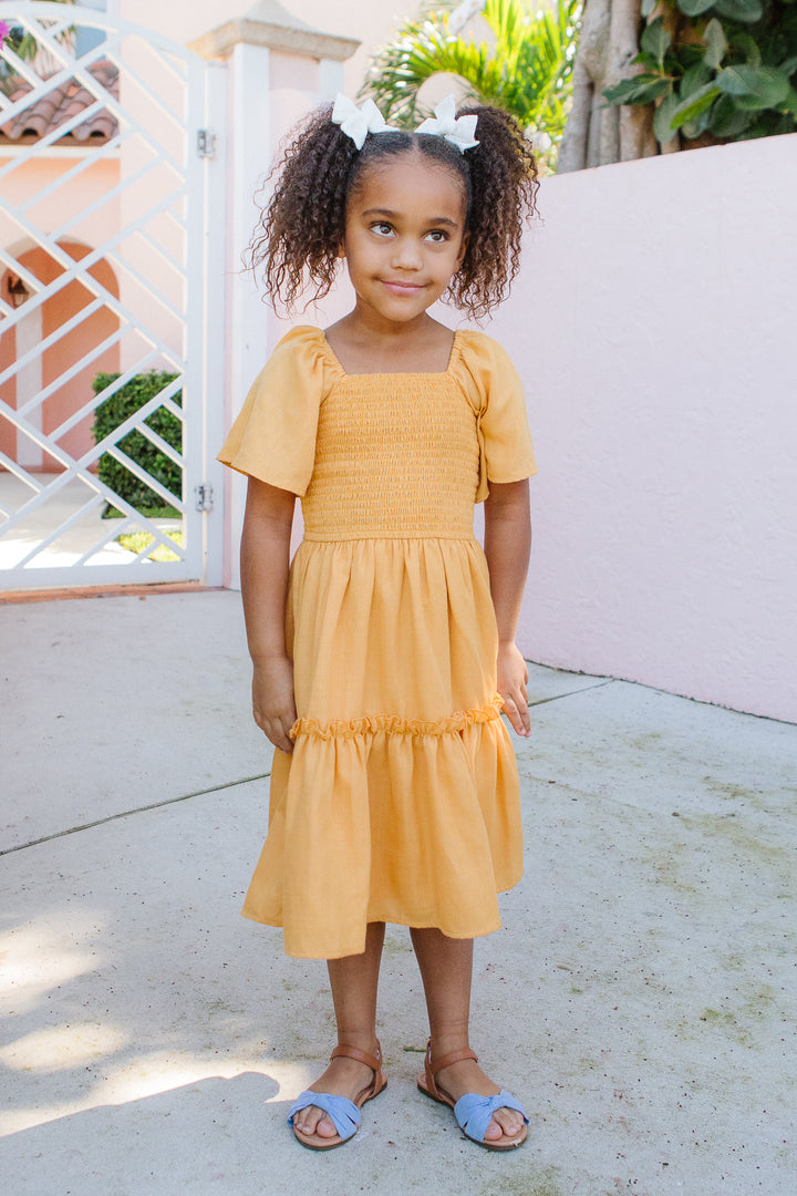 Mini Lennon Dress in Mustard - FINAL SALE