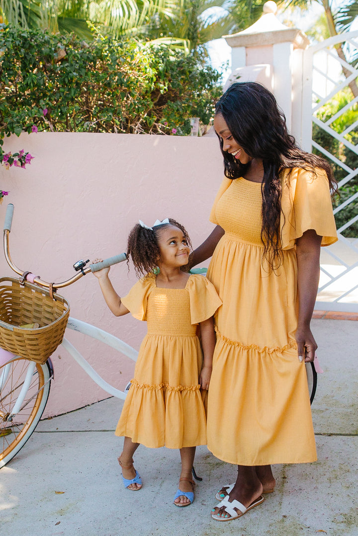 Mini Lennon Dress in Mustard - FINAL SALE
