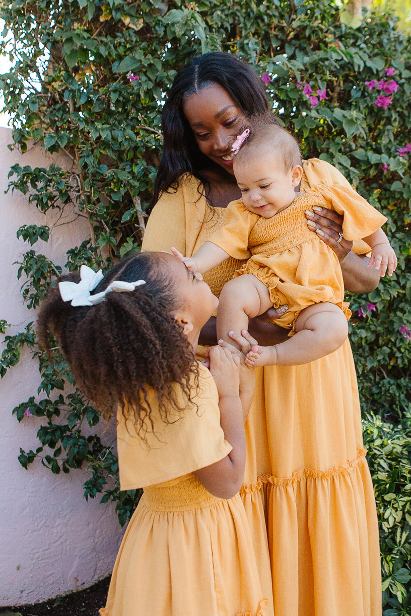 Baby Lennon Romper in Mustard - FINAL SALE