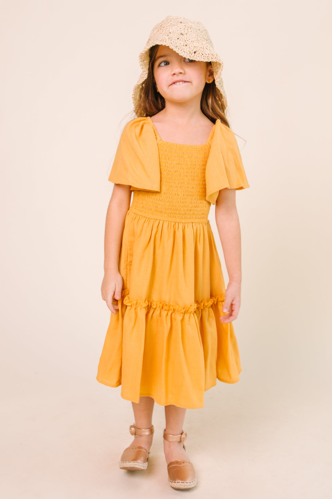 Mini Lennon Dress in Mustard - FINAL SALE