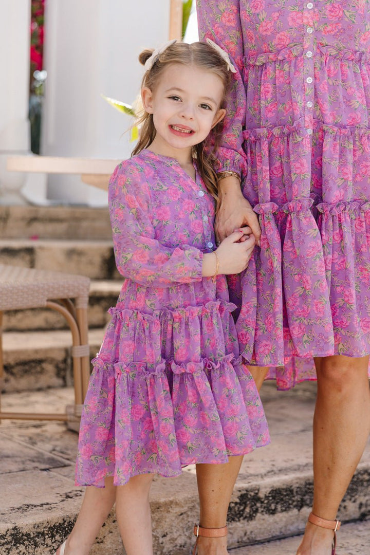 Mini Lydia Dress in Pink Floral-Mini