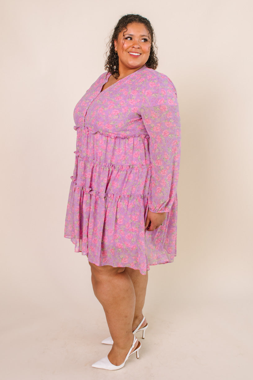 Lydia Dress in Pink Floral