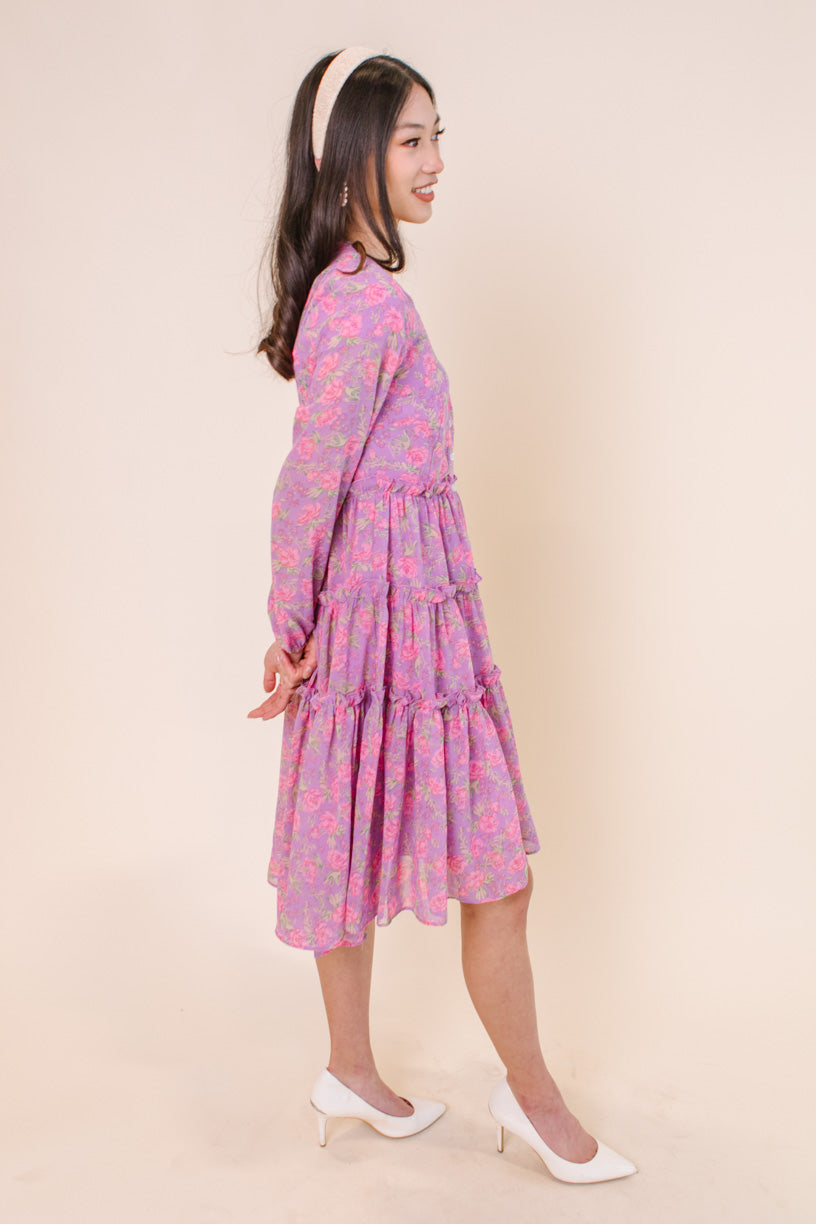 Lydia Dress in Pink Floral - FINAL SALE