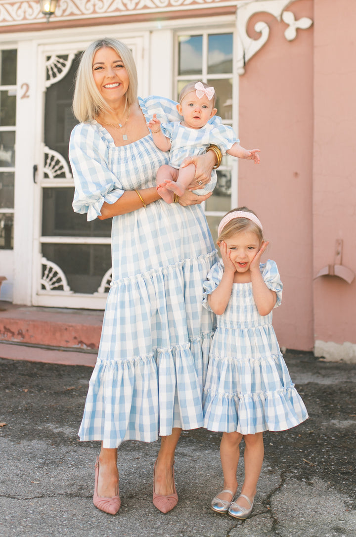 Mia Gingham Dress In Blue - FINAL SALE