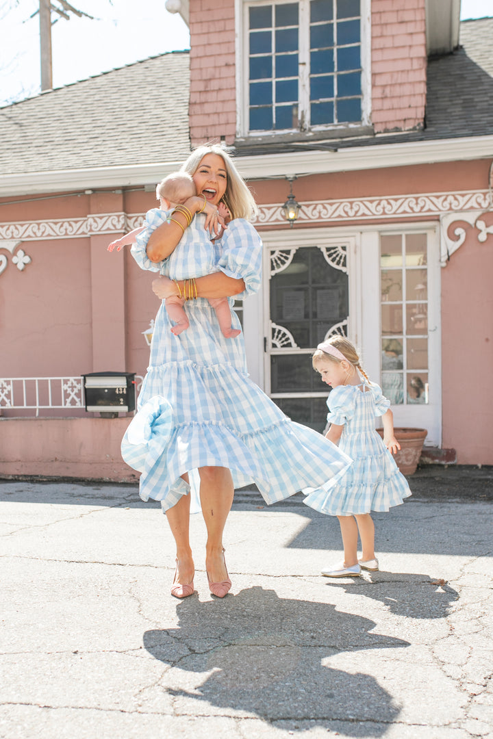 Mia Gingham Dress In Blue - FINAL SALE