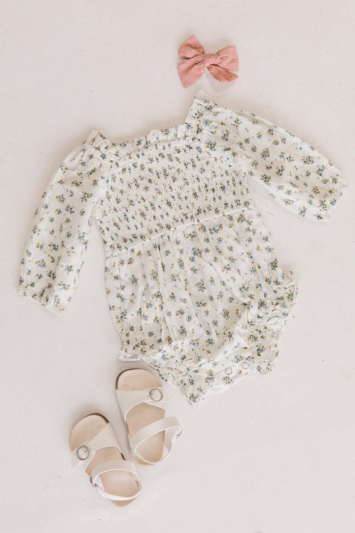 Baby Madeline Romper in Blue-Baby