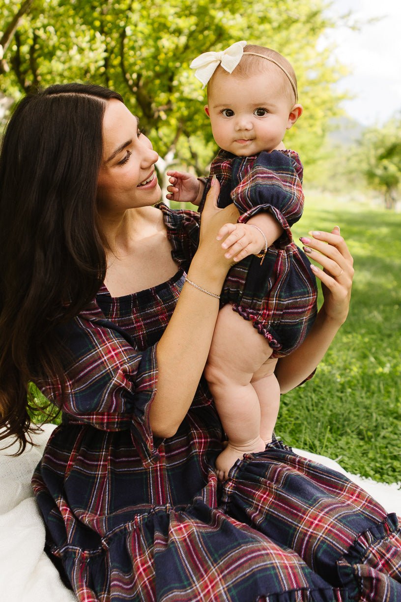 Baby plaid romper best sale