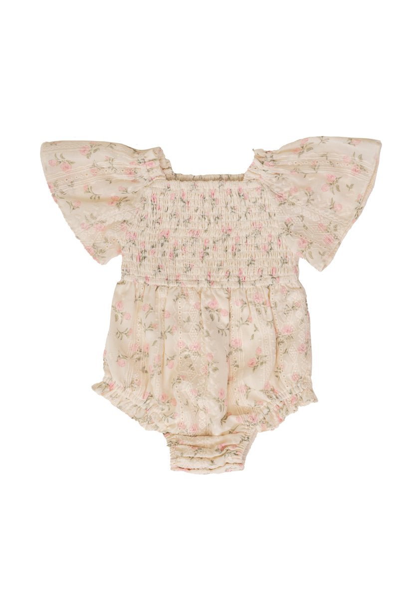 Baby Madison Romper in Eyelet Floral-Baby